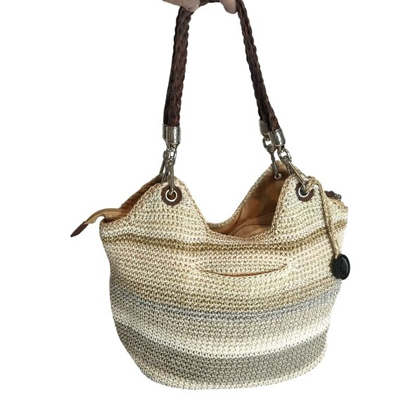 The Sak Tan Stripe Shoulder Bag Crochet & Textile - Picture 1 of 10